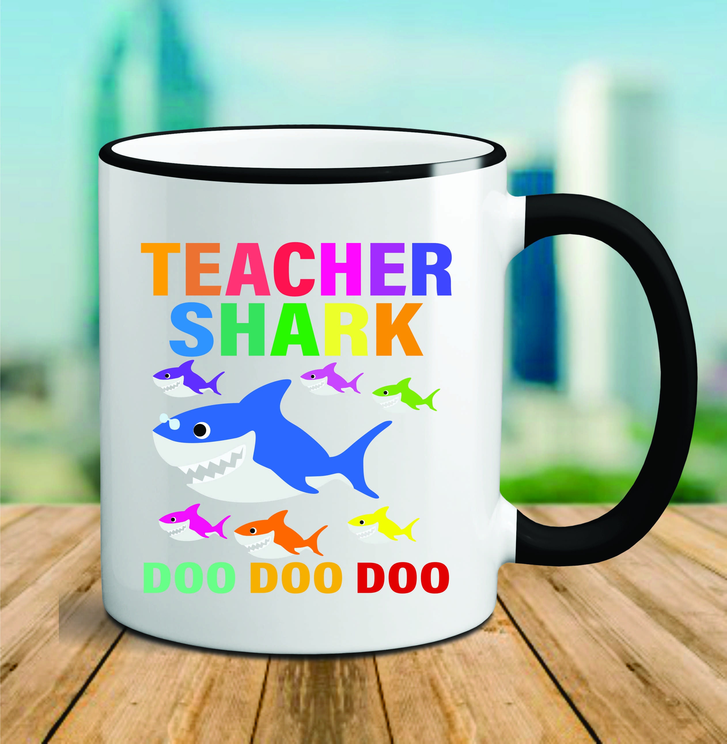 Custom Teachers Mug, Teacher Shark Doo Doo Mug, Cute Teacher Gift, Teacher Appreciation Day, Fun School Teacher Gift,Funny Teacher Mug