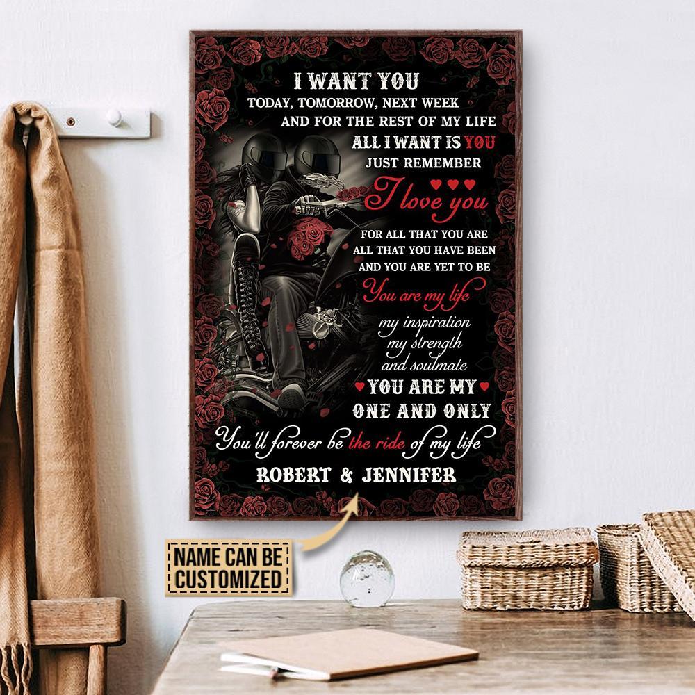 Aeticon Gifts Personalized Motorcycling I Want You Today Canvas Mom Dad Gift Home Decor