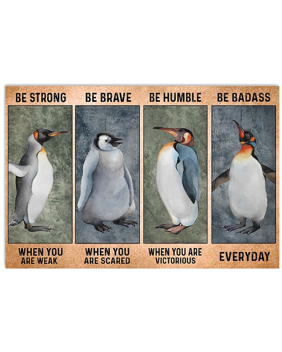 Penguin – Be Strong Poster And Canvas, Wall Decor, Wall Art, Canvas Instructure, Wall Art, Poster Store, Wall Decals, Canvas Wall Art