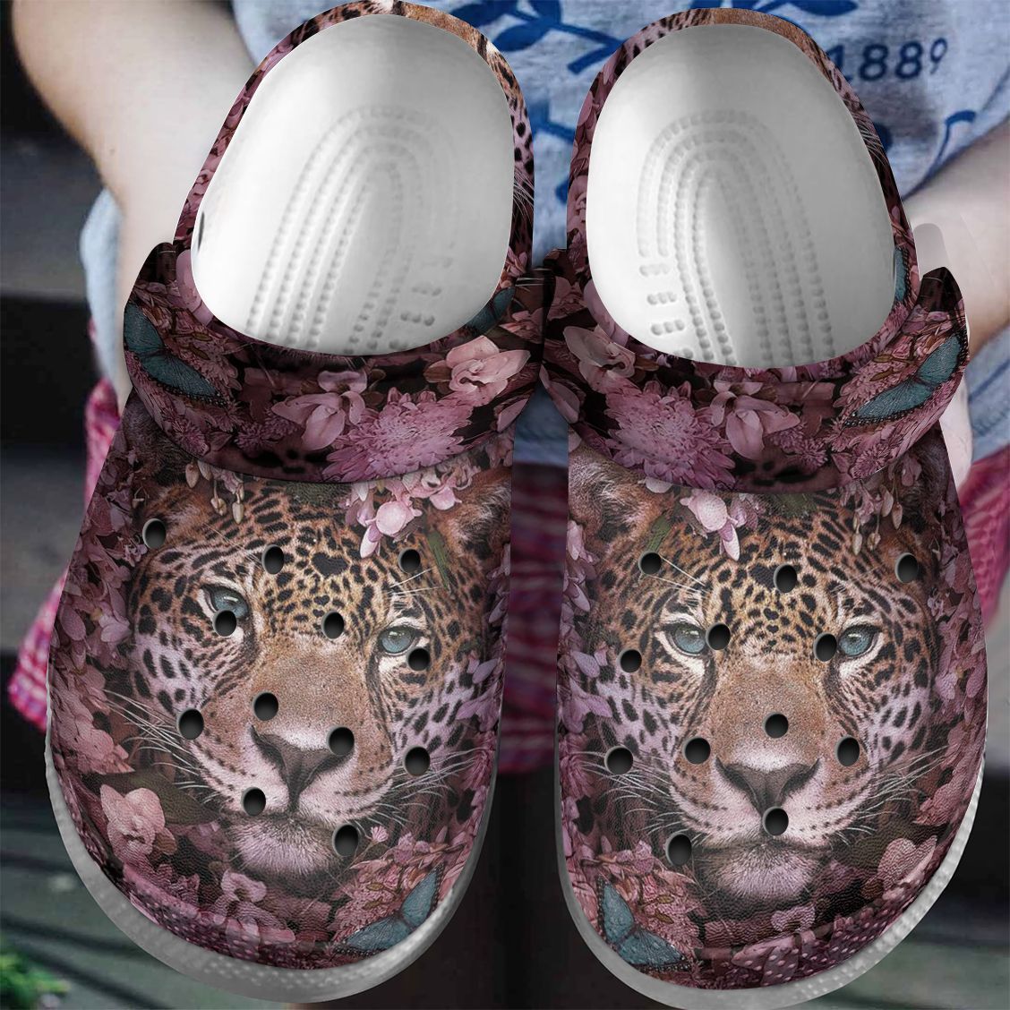 Tiger Personalized Clog, Custom Name, Text, Color, Number Fashion Style For Women, Men, Kid, Print 3D Under The Flowers