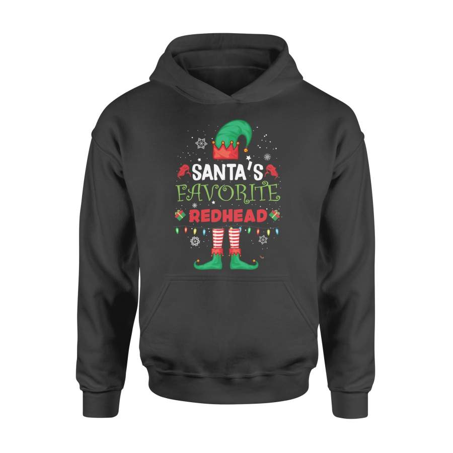 Dngfashion ‘s Santa’s Favorite Redhead – Redhead Shirt – Christmas Tree – Redhead Elf Shirt – Standard Hoodie