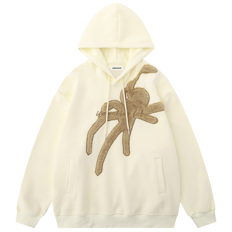 Lemandik Streetwear Hoodie Flocked Spider