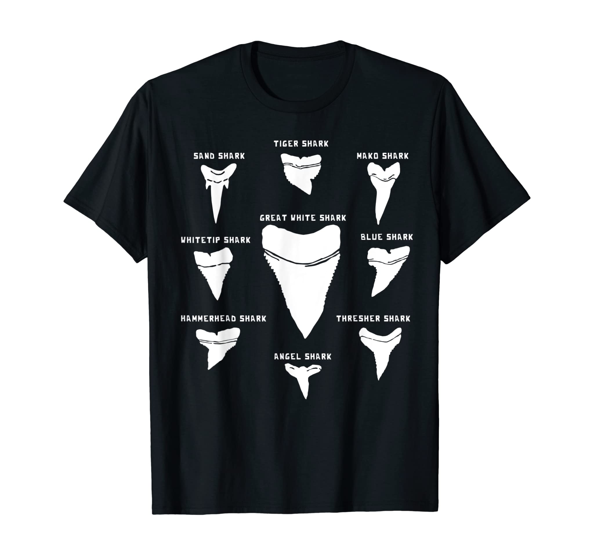 9 Types of Shark Teeth Shirt I Species Of Sharks Tee Gift