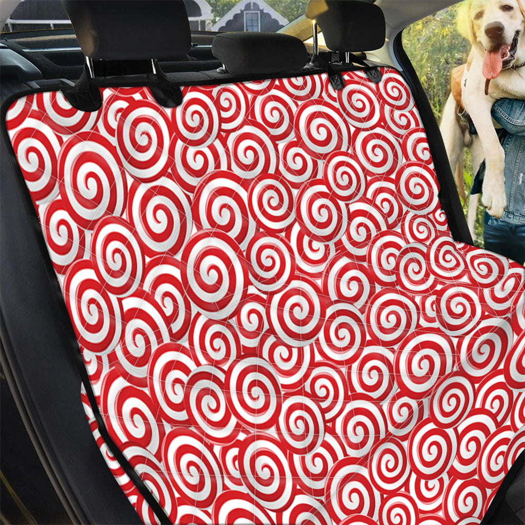 Red Lollipop Candy Pattern Print Pet Car Back Seat Cover