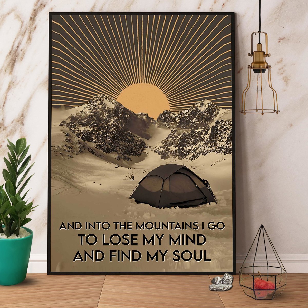 Camping And Into The Mountains I Go To Lose My Mind And Find My Soul Paper Poster No Frame Matte Canvas Wall Decor