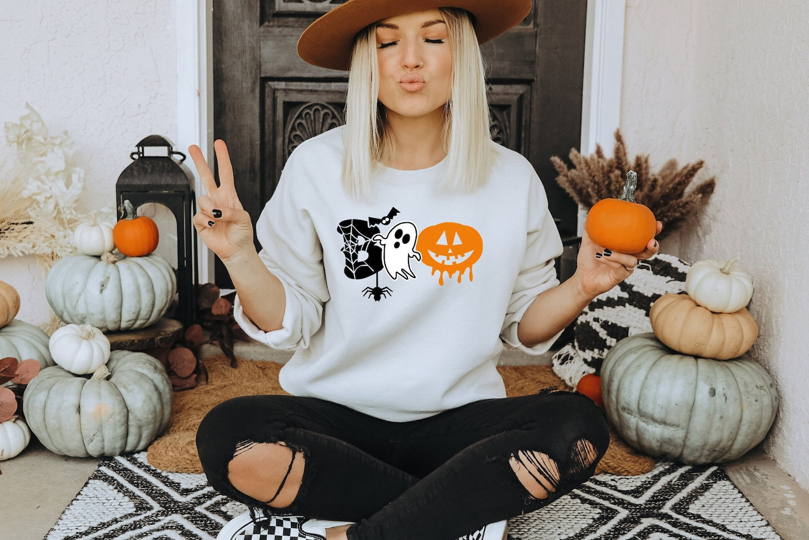 Halloween Funny 2D Crewneck Sweatshirt All Over Print Sweatshirt For Women Sweatshirt For Men