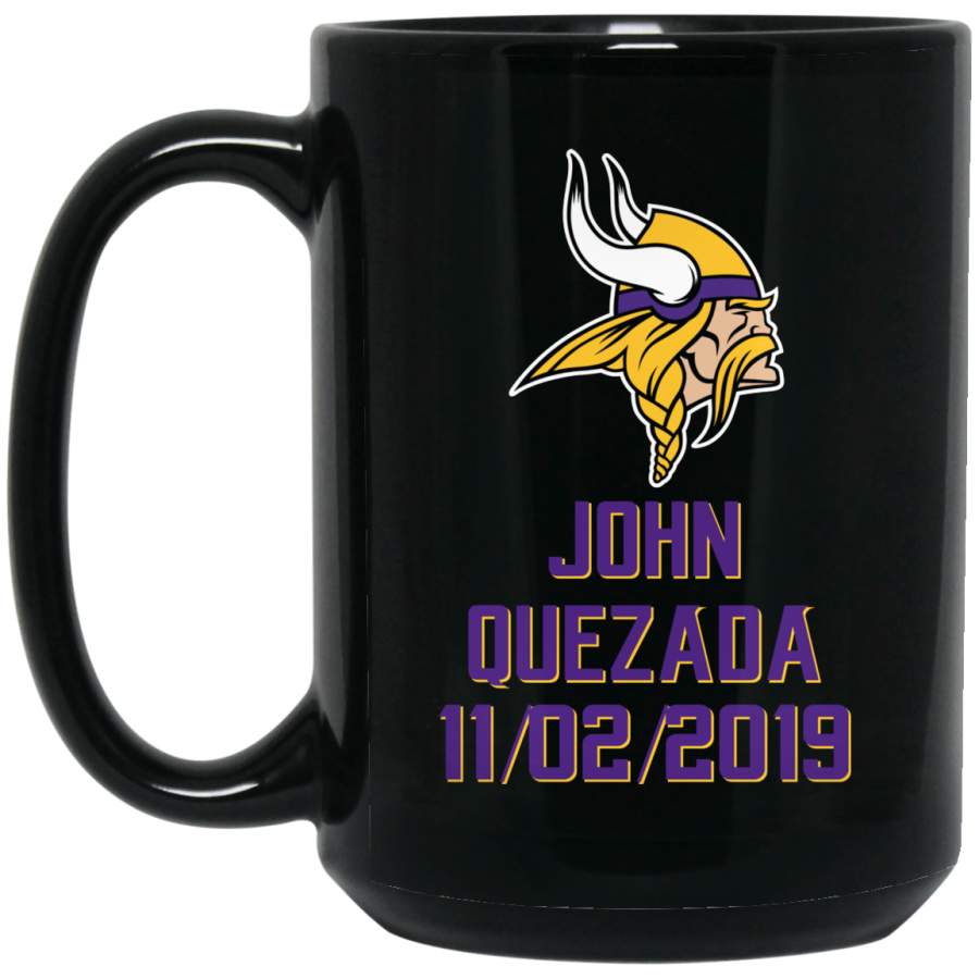 Minnesota Vikings Logo Purple-Yellow John Quezada BM15OZ 15 oz. Black Mug