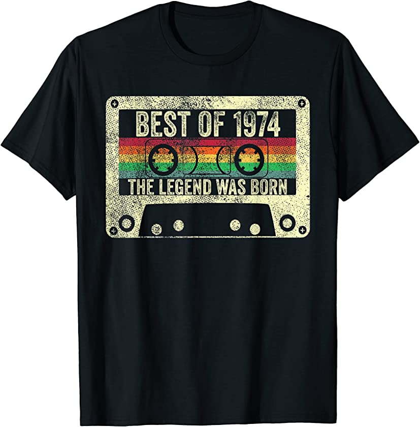 Born 1974 47th Birthday Vintage Men Women Legend Retro T-Shirt