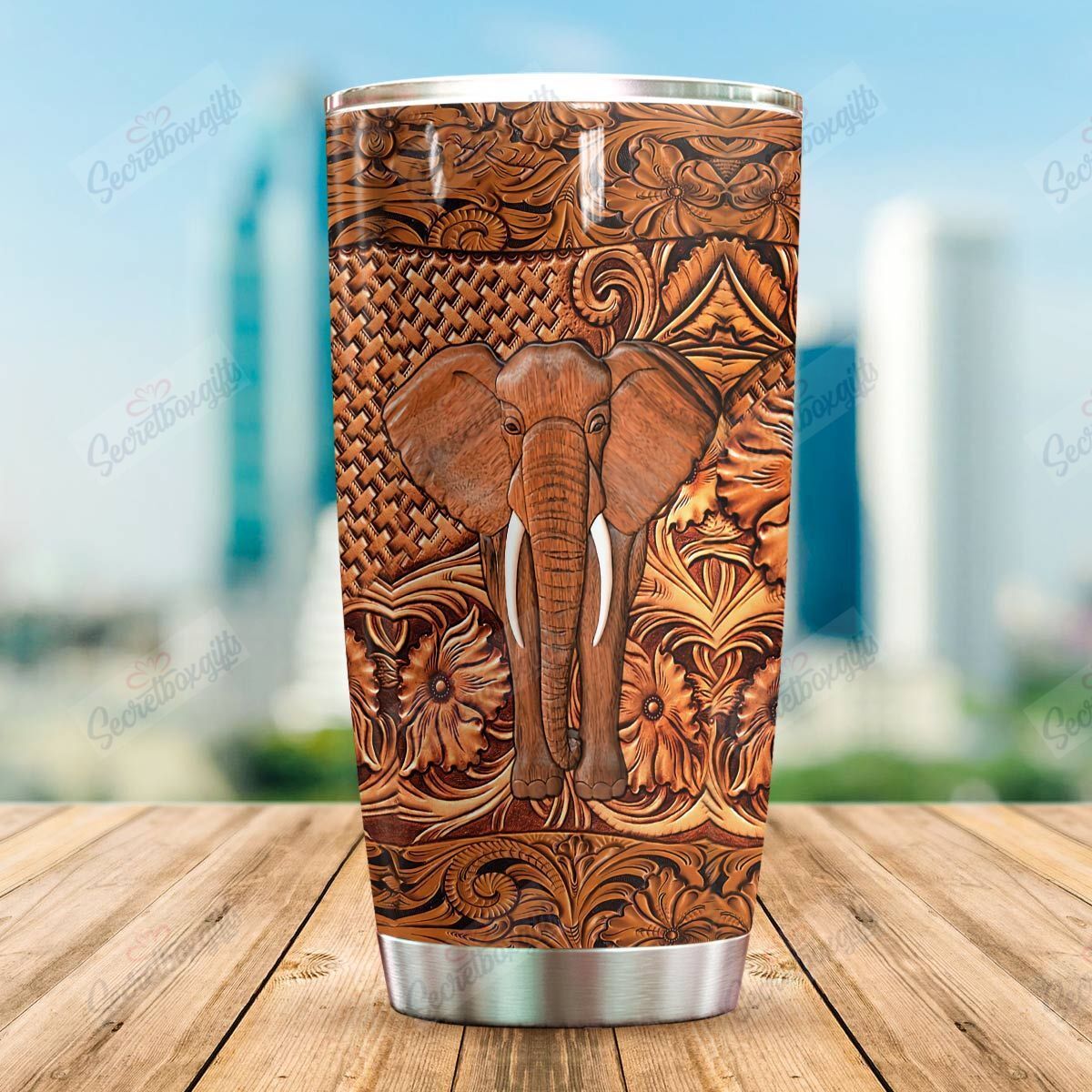 Personalized Elephant Nc0711832Cl Stainless Steel Tumbler Travel Customize Name, Text, Number, Image