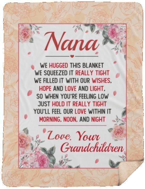 [Personalized Name] Nana We Hugged This Fleece Blanket, Sherpa Blanket, Gift For Family Member, Friends Gift, Christmas Gift, Home Decor, Home Living