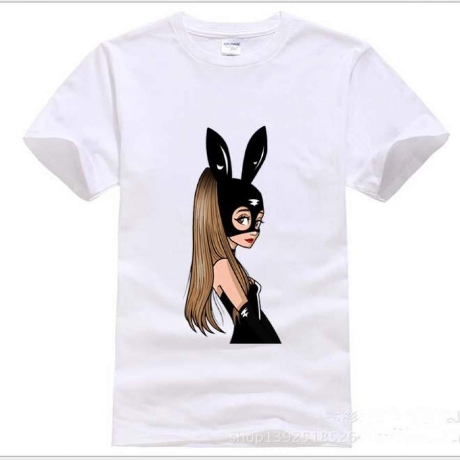 Ariana Grande Dangerous Woman Funny Logo Cotton Tops Tees New Summer Womens O-Neck Black Pink Color T-Shirt Mujer