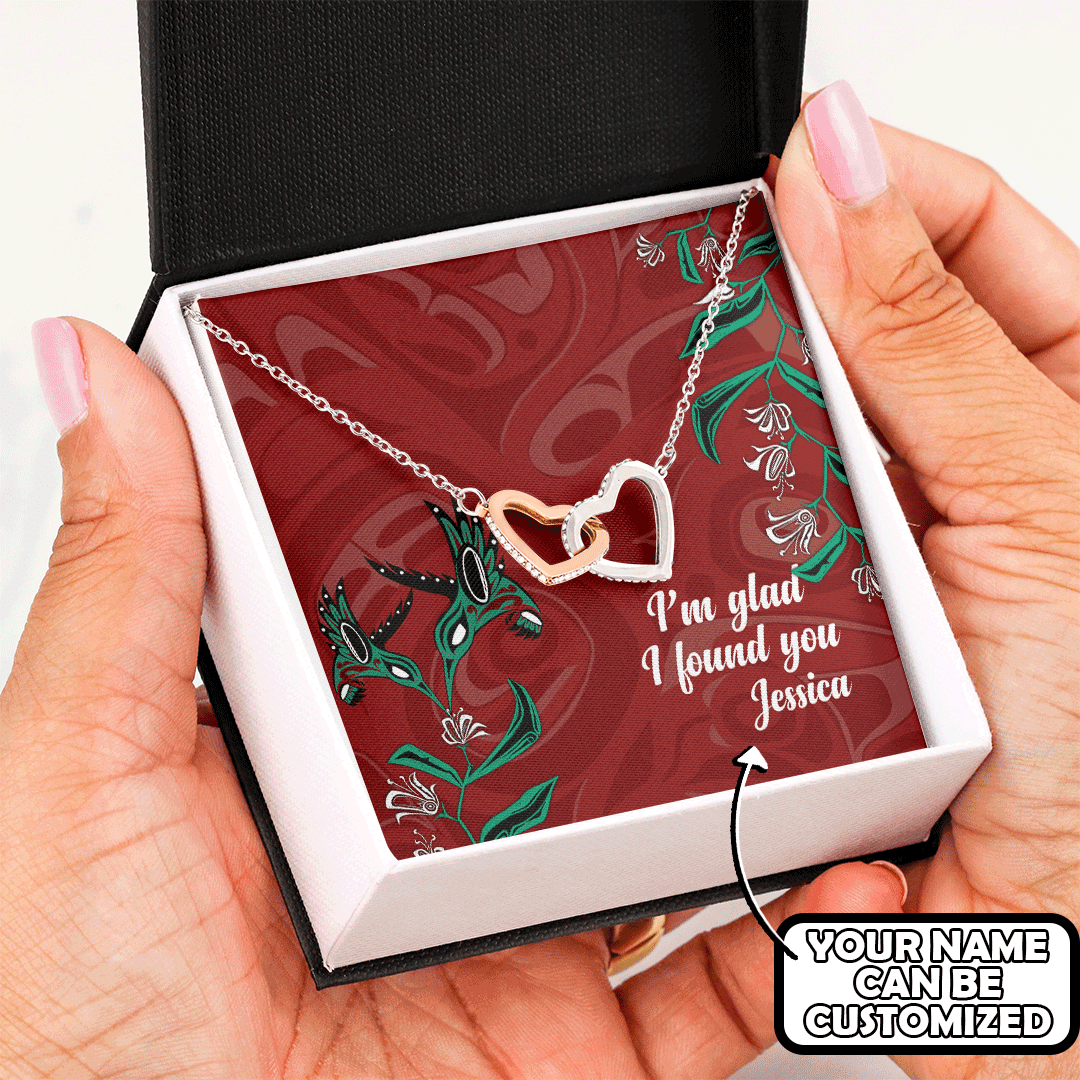 Native American Symbols Of Love Hummingbird Pacific Northwest Native American Customized Interlocking Hearts Customize Necklace