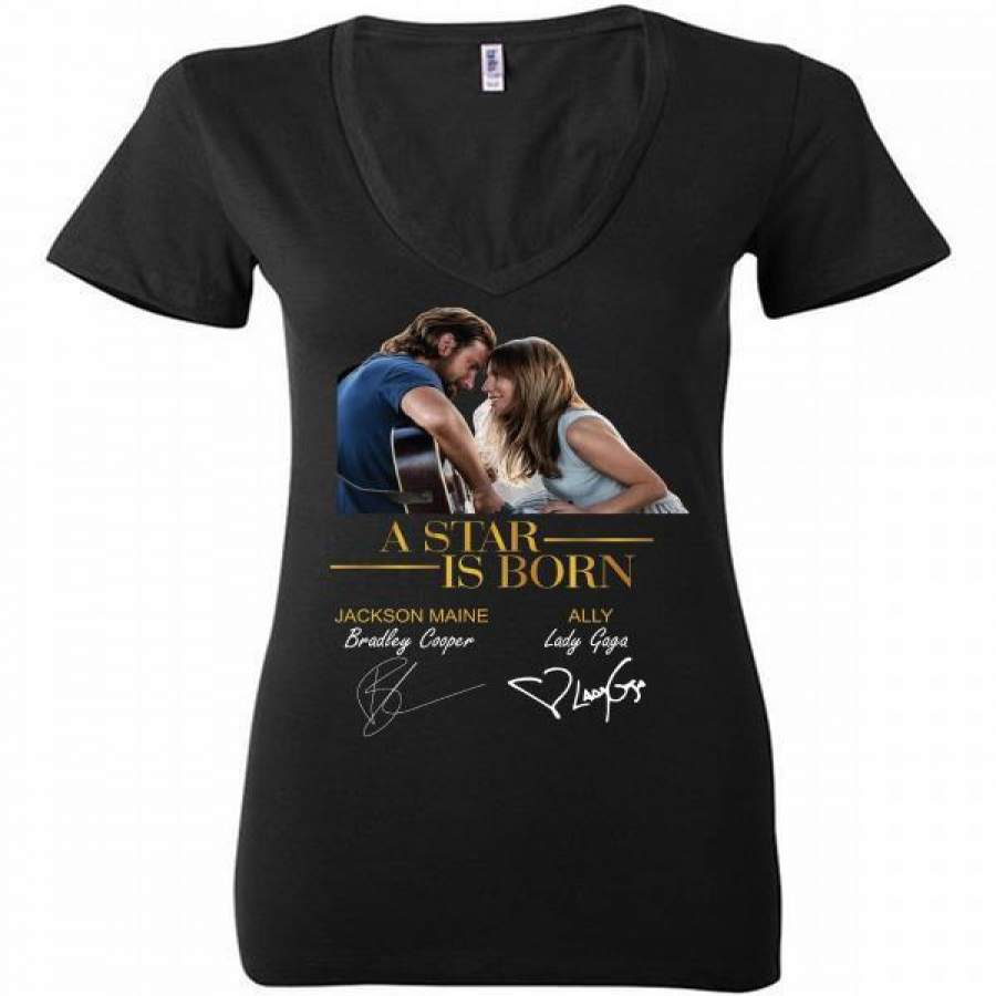 A star is born Jackson Maine Bradley Cooper Ally Lady Gaga Ladies Deep V-Neck