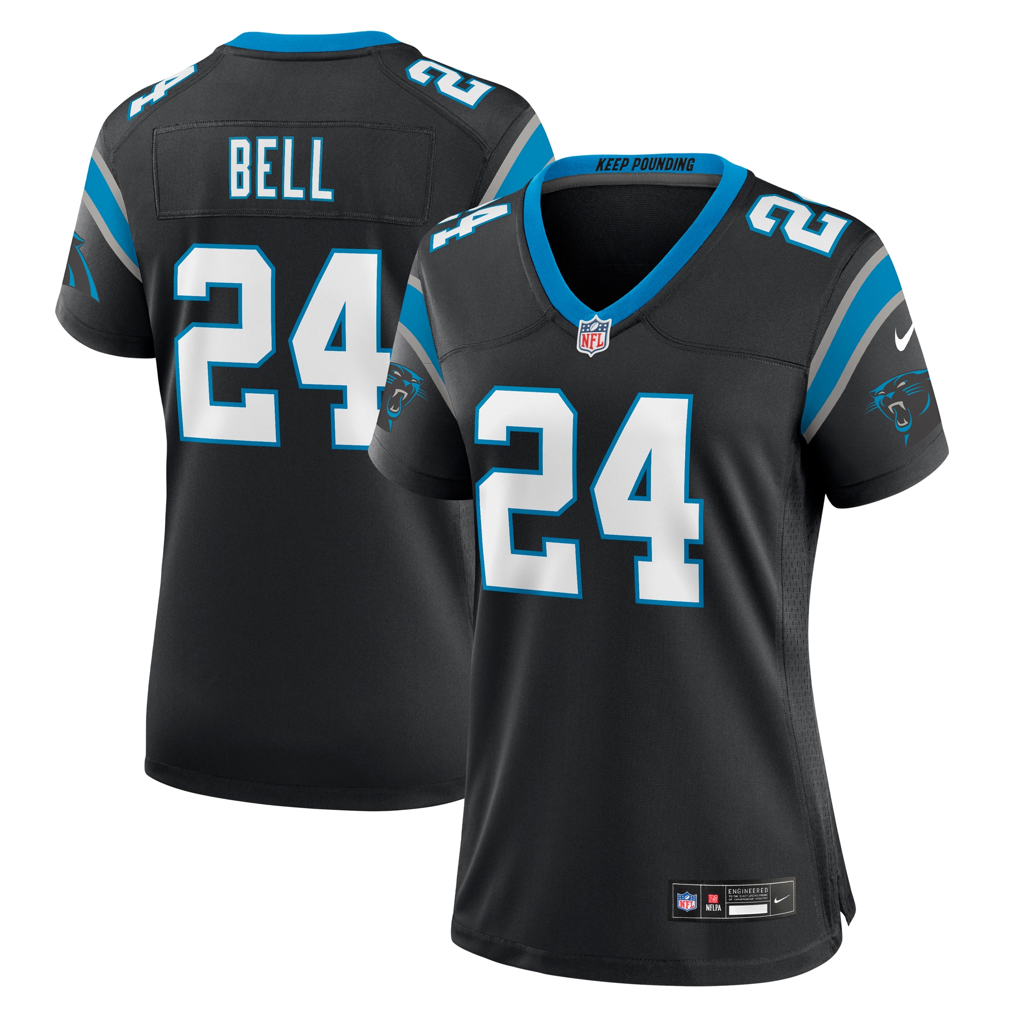 Women’s Carolina Panthers Vonn Bell Black Team Game Jersey