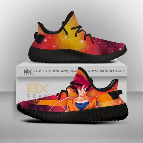 Best Dragon Ball Shoes Son Goku Yeezy Sneakers Red Hair Yeezy Sneakers