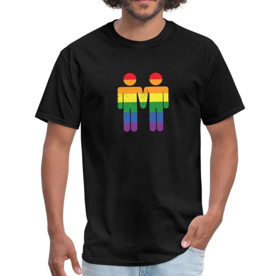 Gay Couple Rainbow Gay Pride LGBT Men’s T-Shirt
