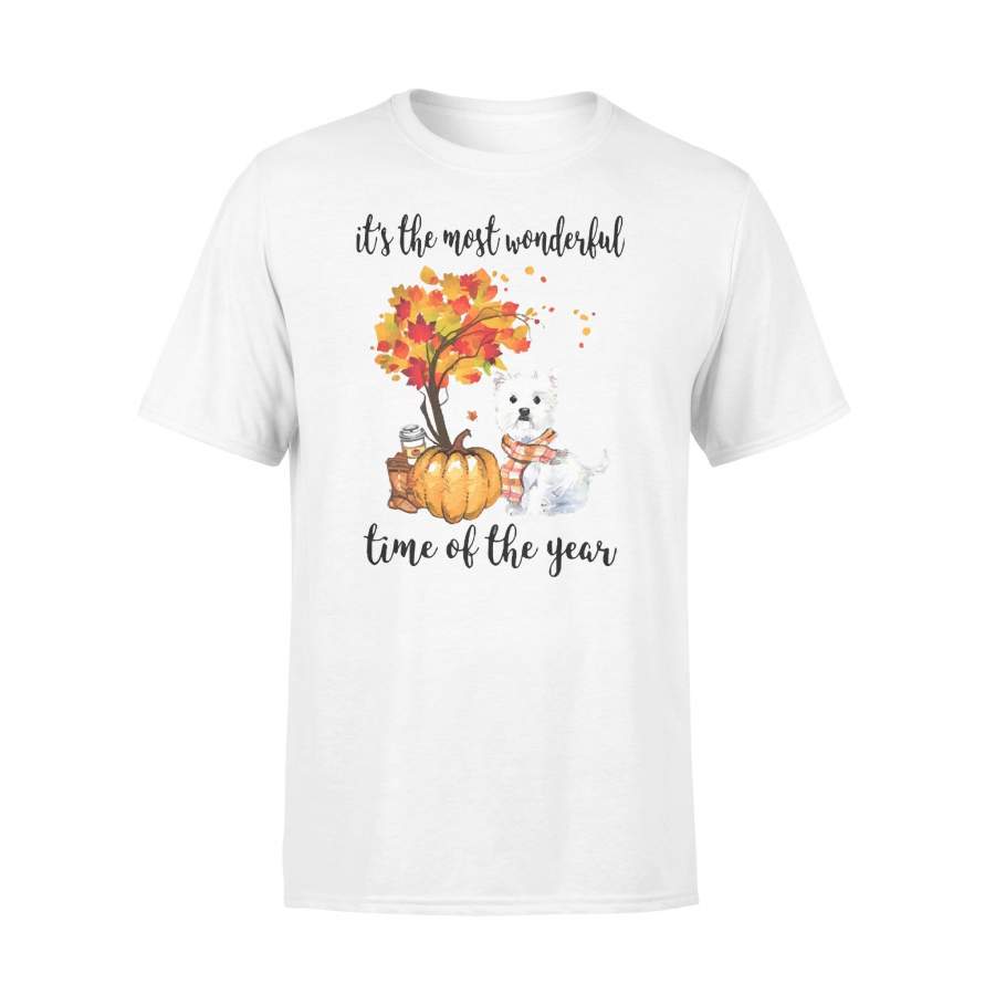 Fall Pumpkin It’s The Most Wonderful Time Of The Year Westie T-Shirt