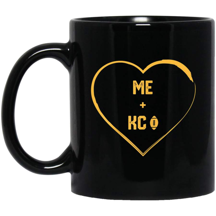 Womens Cute Me Plus Kansas City Football Heart Mug