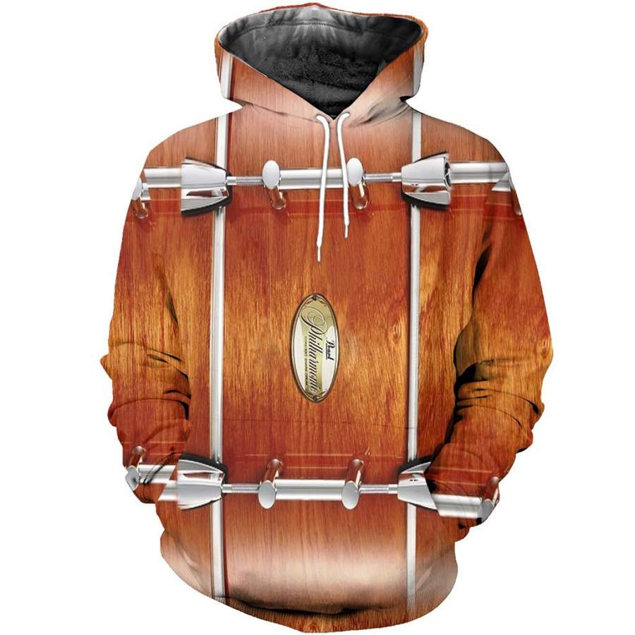 3D All Over Printed Philharmonic African Mahogany Snare Shirts and Shorts