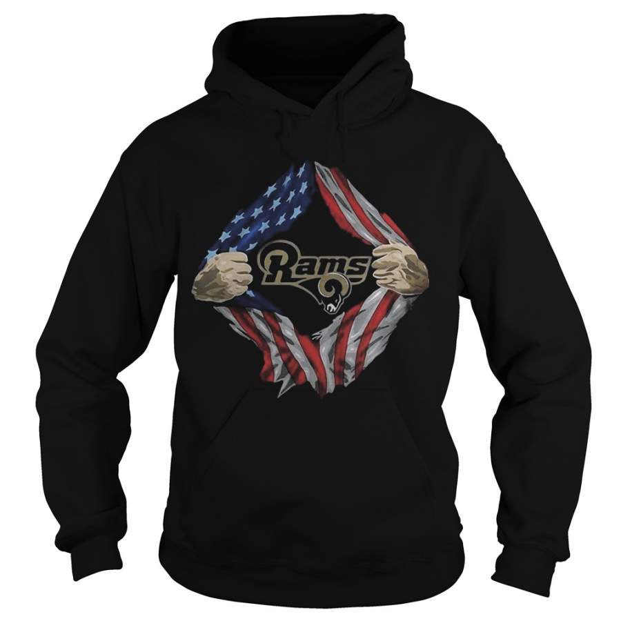 Los Angeles Rams Torn American Flag – Hoodie