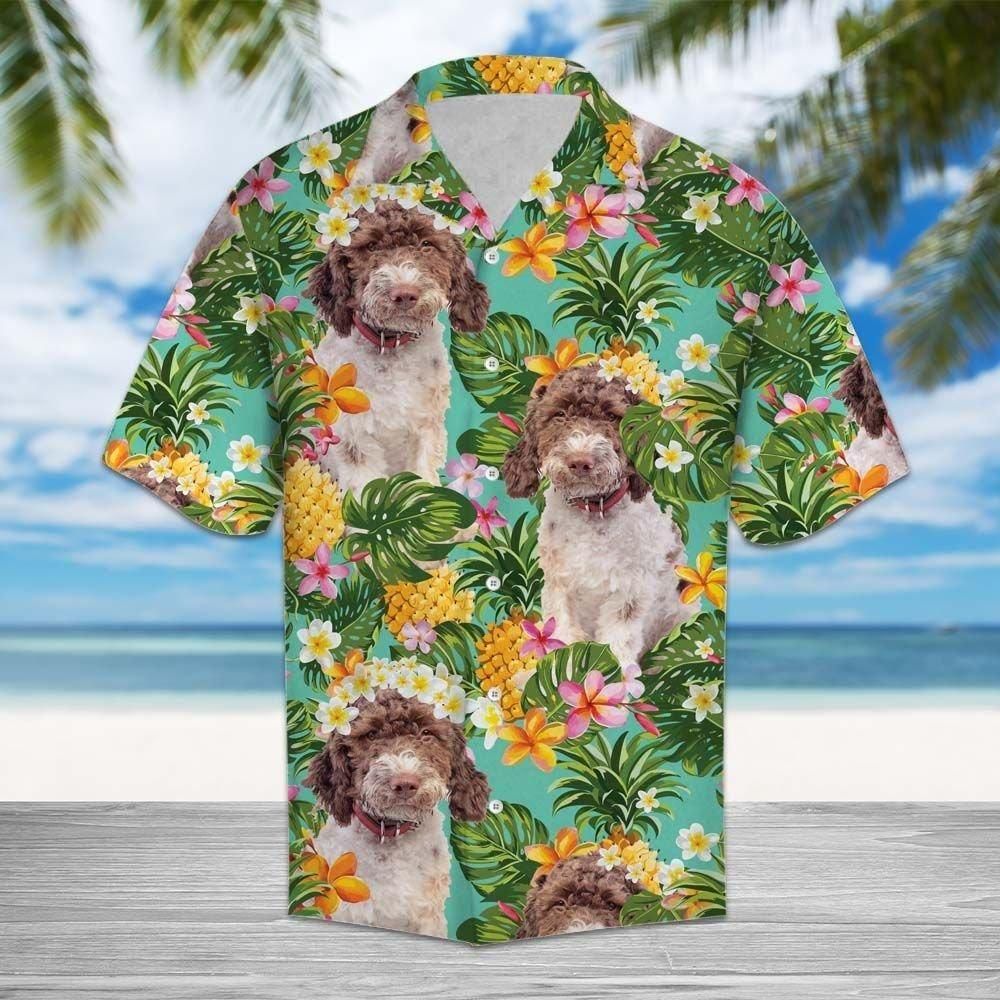 Tropical Pineapple Lagotto Romagnolo Aloha Hawaiian Shirt Colorful Short Sleeve Summer Beach Casual Shirt For Men And Women