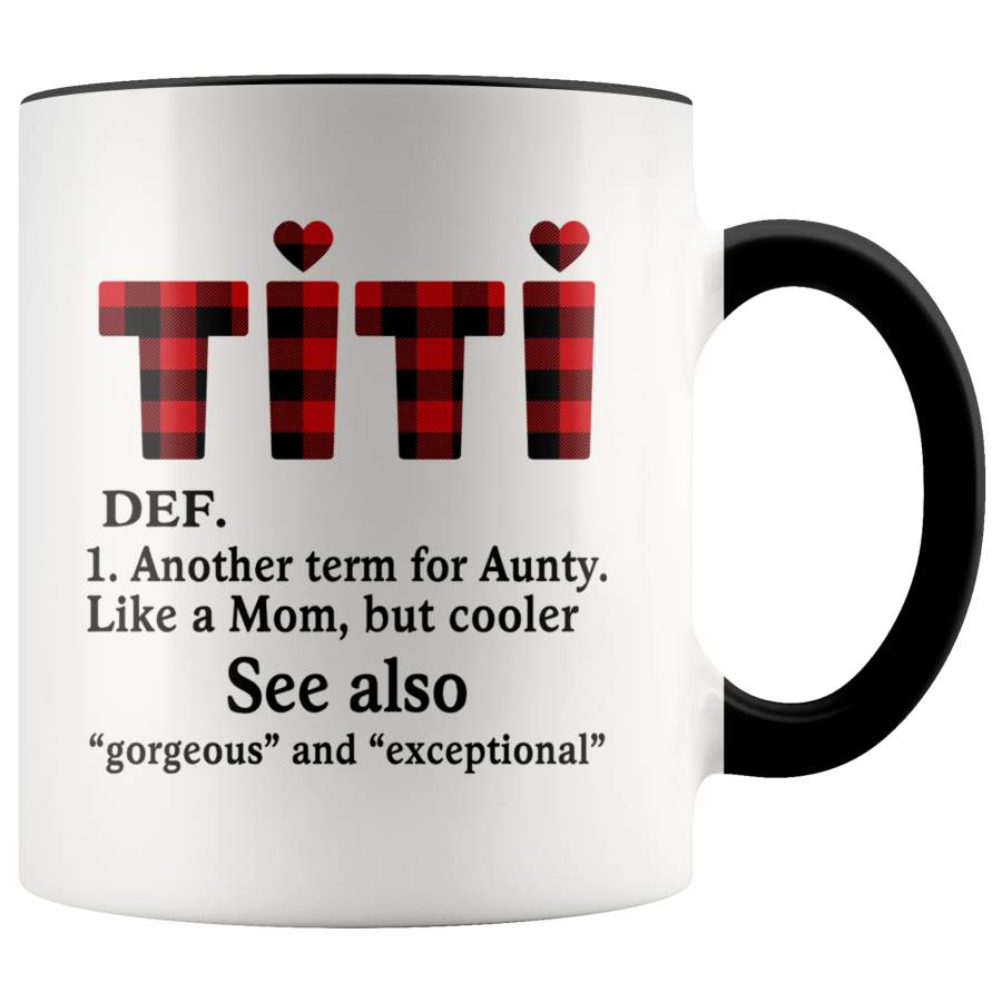 Titi Plaid Definition Another Term for Aunty Like a Mom But Cooler Mug