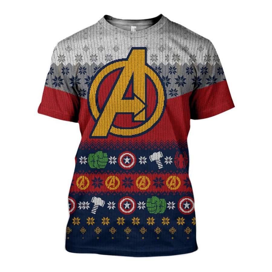 3D All Over Printed Ugly Sweater Avenger Shirts and Shorts