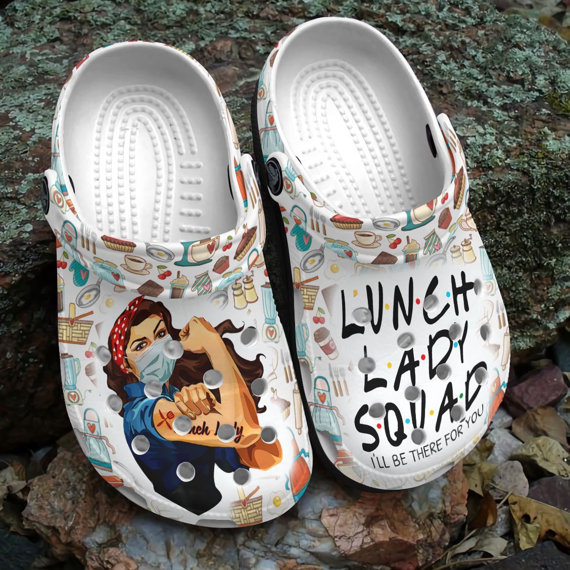 Lunch Lady Personalized Clog, Custom Name, Text, Color, Number Fashion Style For Women, Men, Kid, Print 3D Lunch Lady Squad