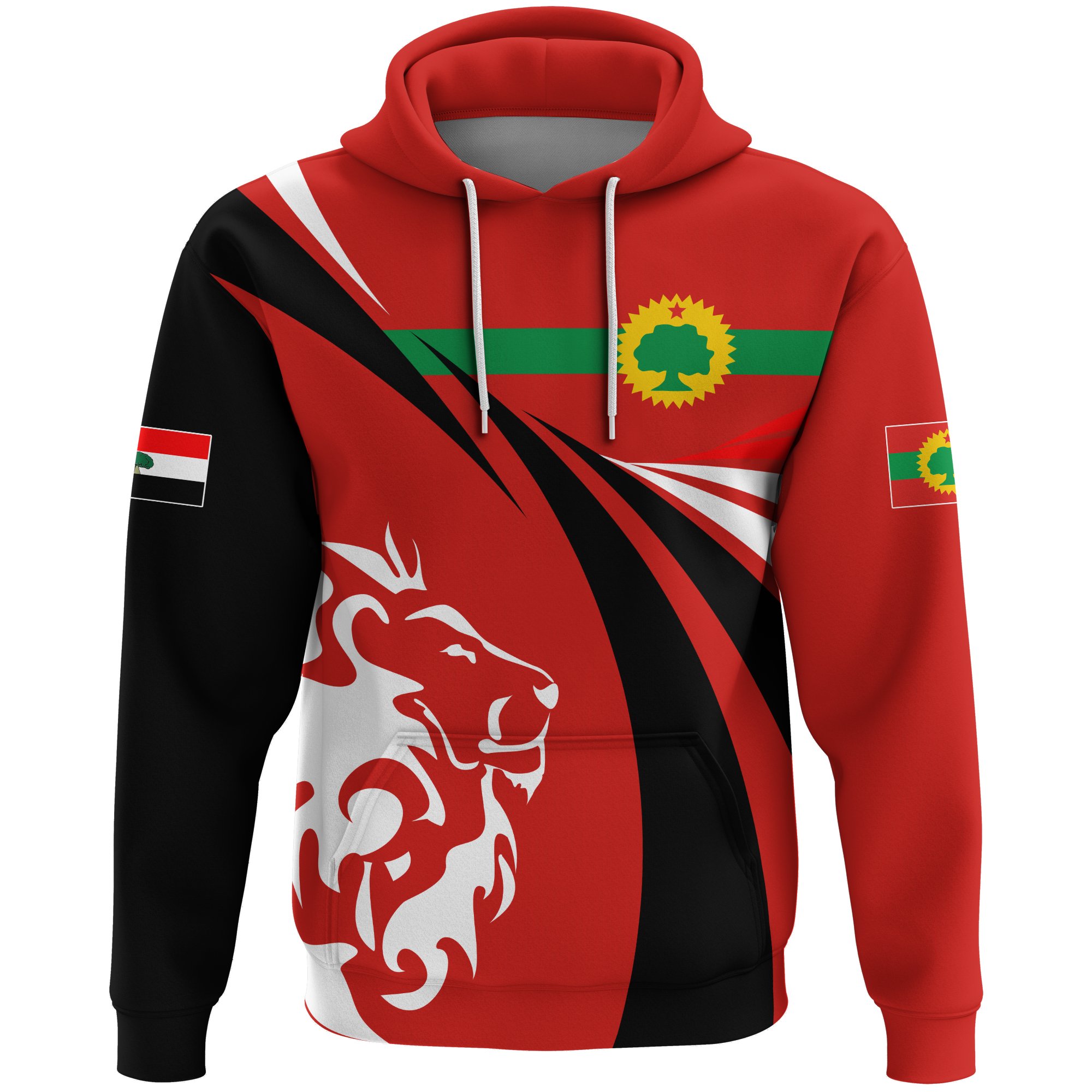 1stTheWorld Oromia Hoodie Kid, Oromia Swirly Lion Flag A10