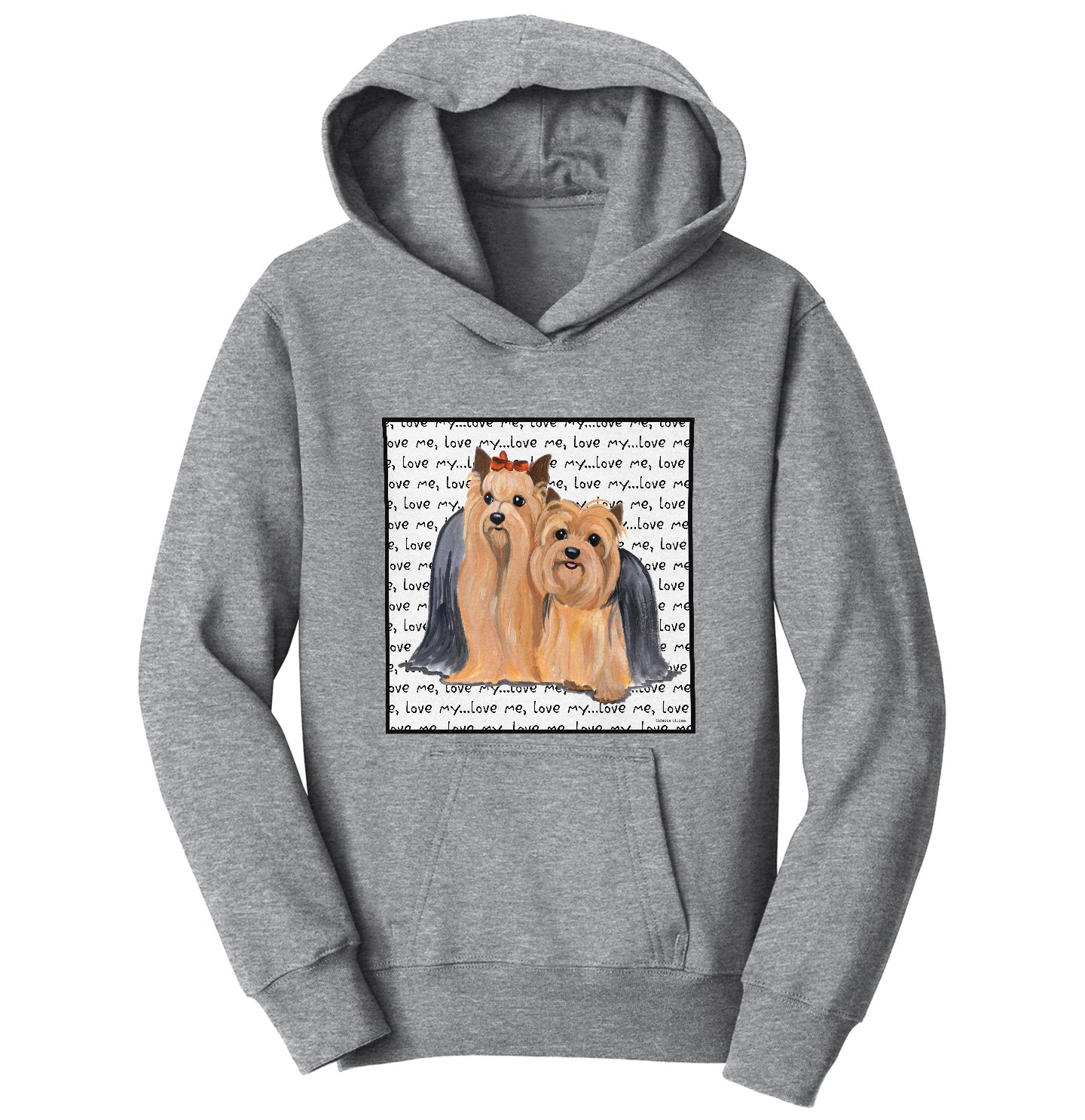 Yorkie Love Text – Kids’ Unisex Hoodie Sweatshirt