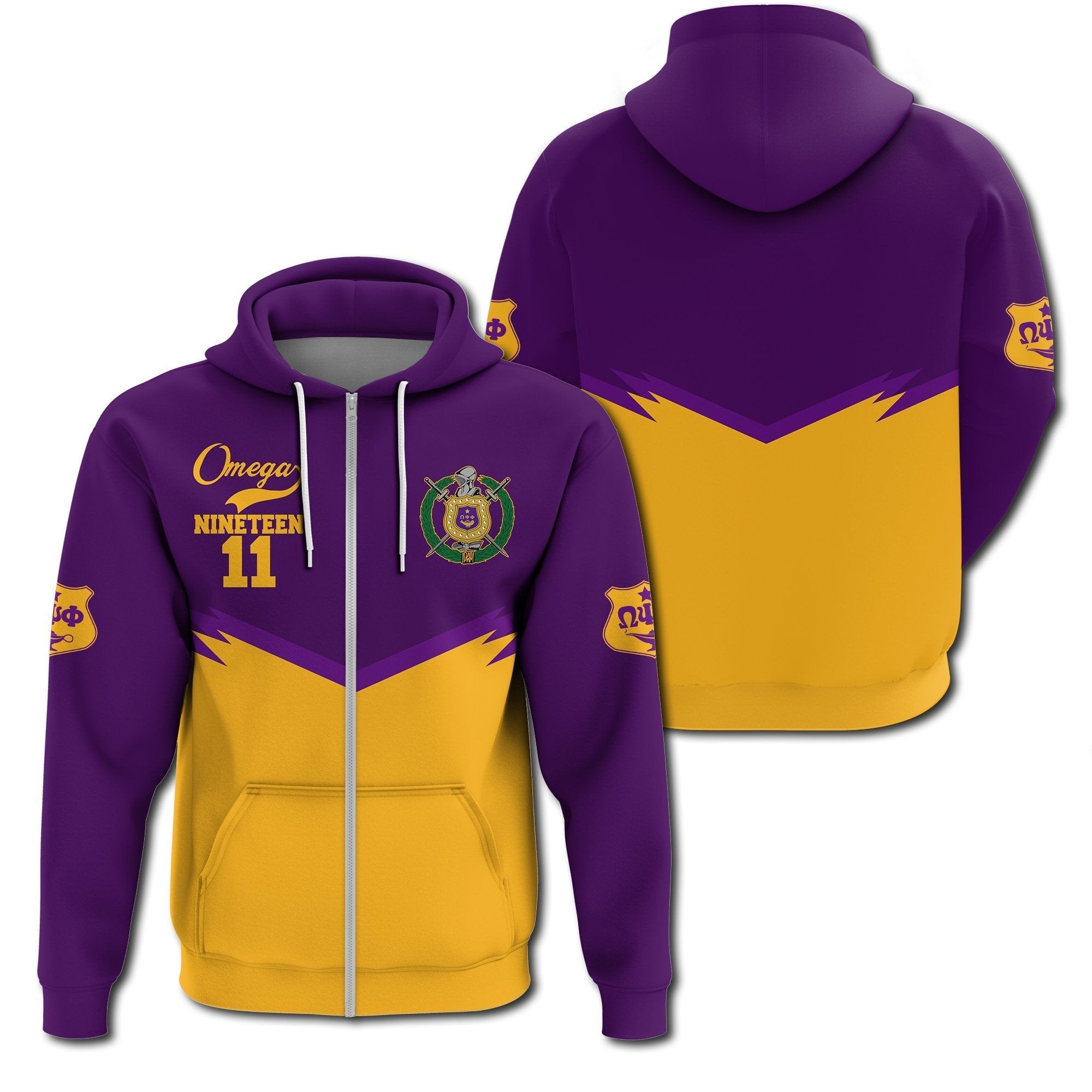 Fraternity Hoodie – Omega Psi Phi Nineteen 11 Zip Hoodie