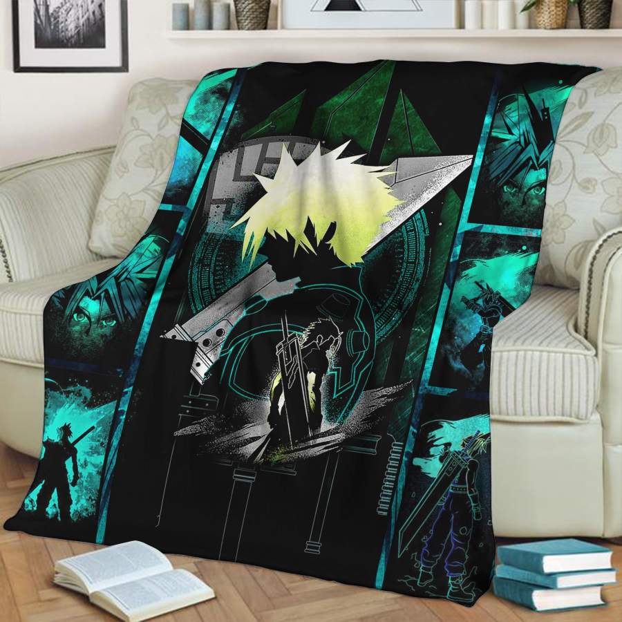 Final Fantasy Cloud Strife 3D Throw Blanket