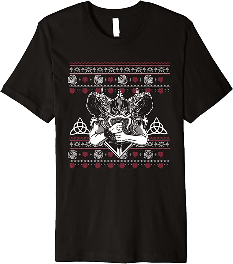 Ugly Christmas Viking Valhalla Santa Claus New Year Norway Premium T-Shirt