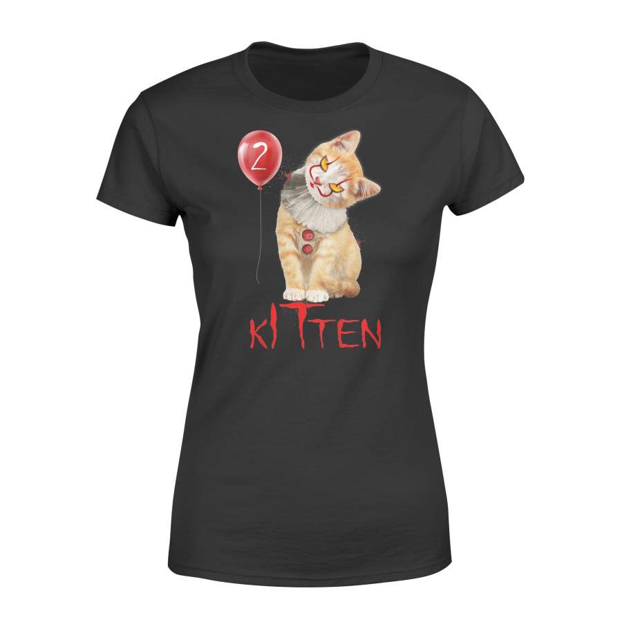 Clown Cat Kitten 2 Funny Scary Cat Halloween – Premium Women’s T-shirt