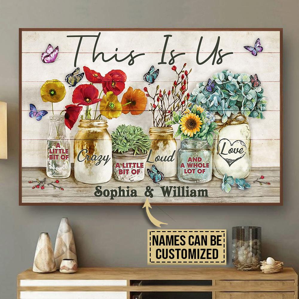 Personalized Canvas, Custom Canvas Prints Butterfly Flower This Is Us Customized Poster Print, Canvas Poster Wall Art, Canvas Print Wall Decor