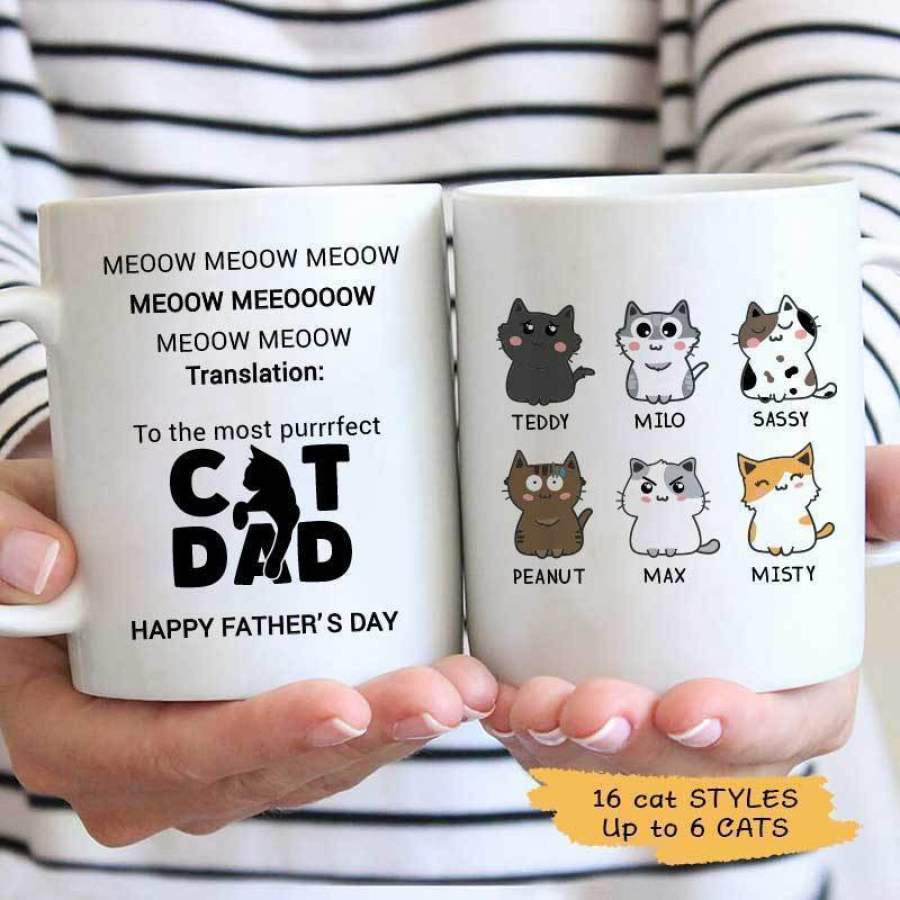 To The Most Purfect Cat Dad Personalized Mug