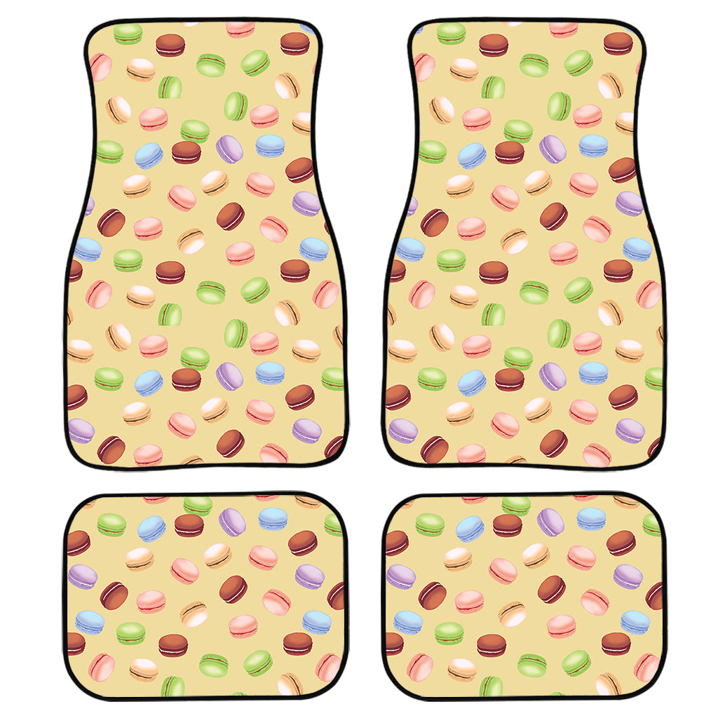 Pastel Macaron Pattern Print Front And Back Car Floor Mats, Front Car Mat