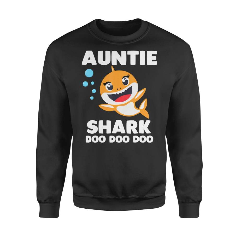 Auntie Shark Shirt Doo Doo Uncle Mommy Daddy Aunt Gift for Family – Standard Fleece Sweatshirt