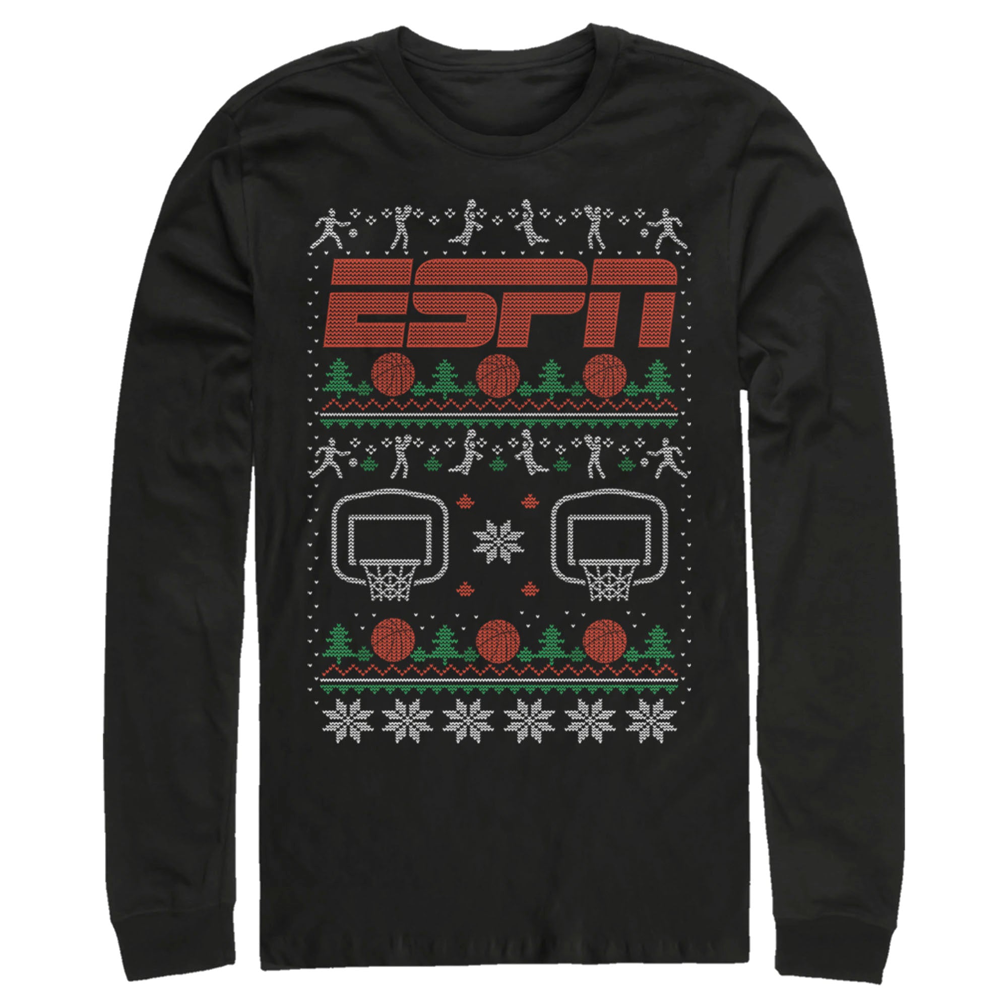 Men’S Espn Basketball Christmas Sweater Long Sleeve Shirt