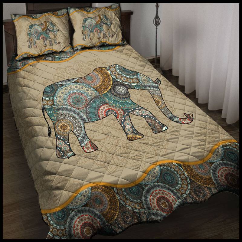 Elephants Mandala D805 – Quilt Bedding Set