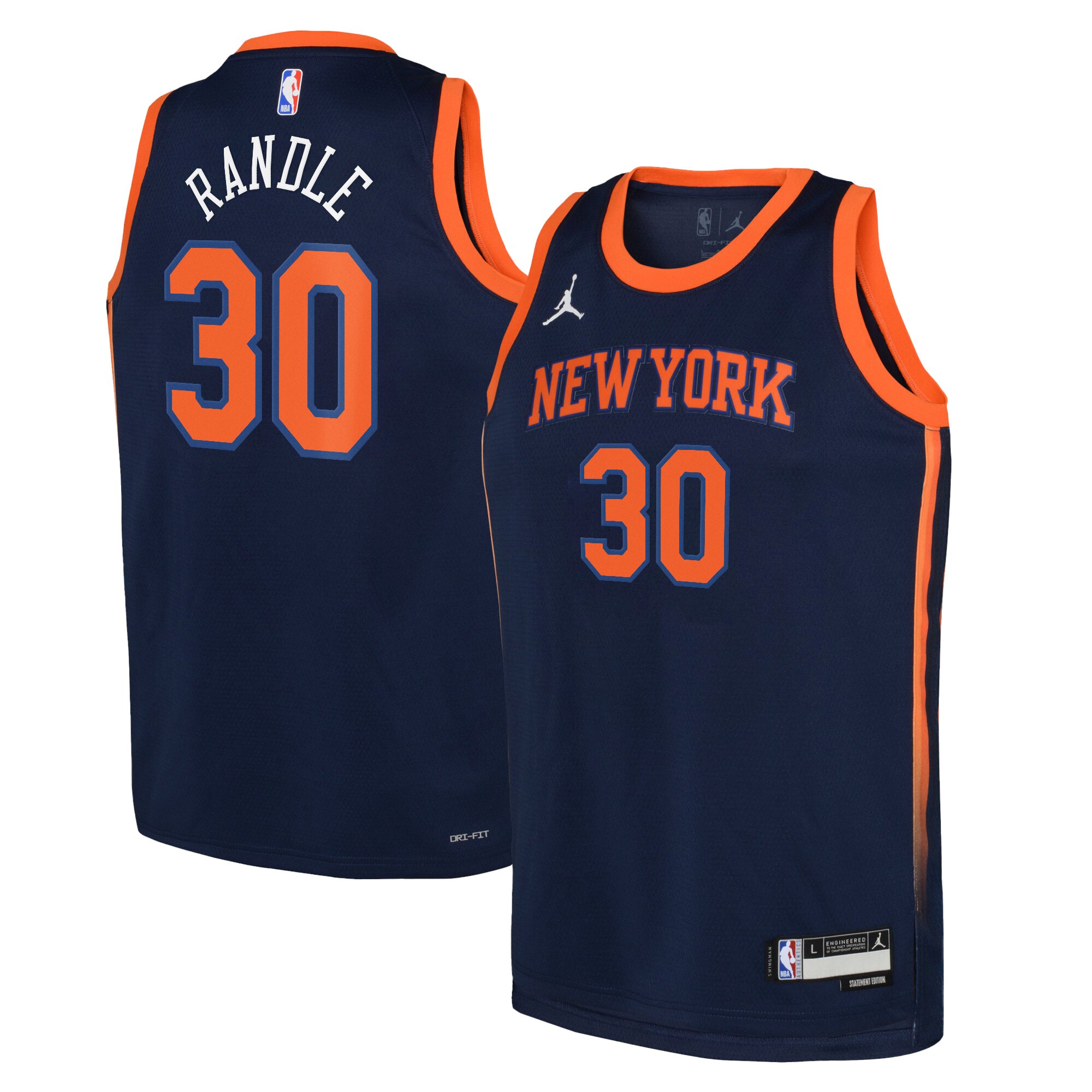 New York Knicks Jordan Statement Edition Swingman Jersey 22 – Navy – Julius Randle – Youth