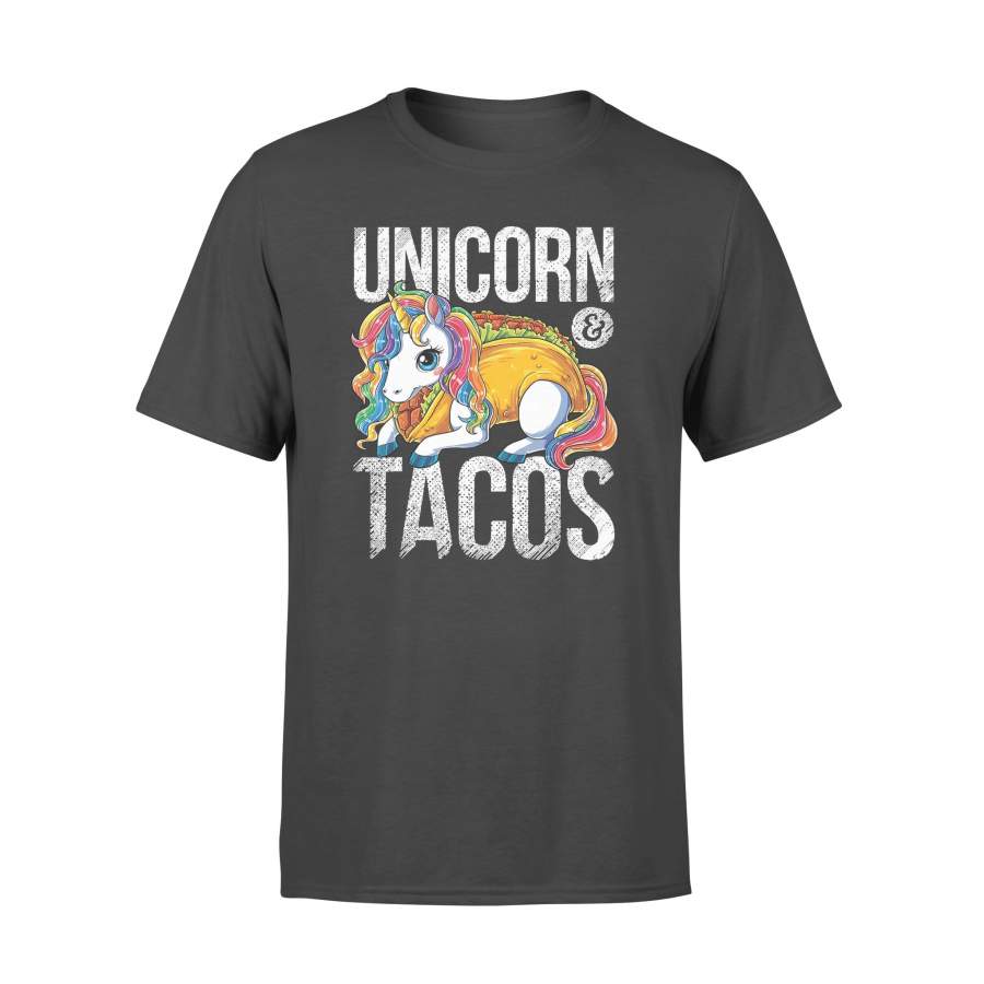 Unicorn _amp_ Tacos Girls Kids Women Rainbow Taco Squad – Standard T-shirt