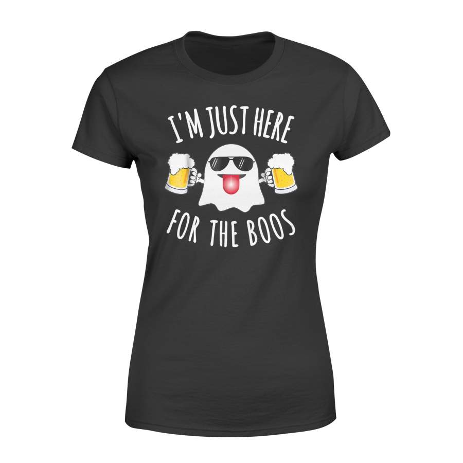 I’M JUST HERE FOR THE BOOS Funny Halloween Beer T Shirt – Standard Women’s T-shirt