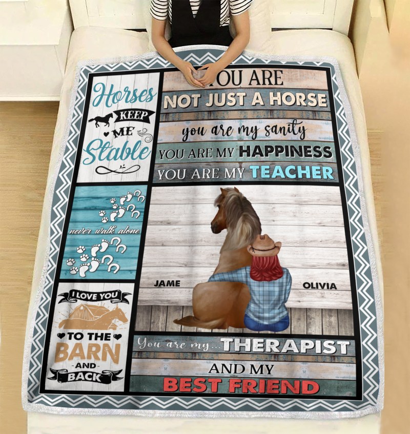 Horses Keep Me Stable, Personalized Custom Horses And Me Best Friend Blanket, Gift For Horse Lover