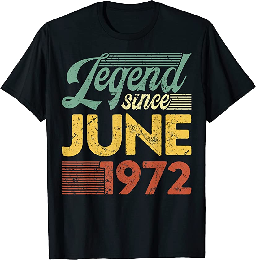 Vintage Legend Since June 1972 Birthday T-Shirt