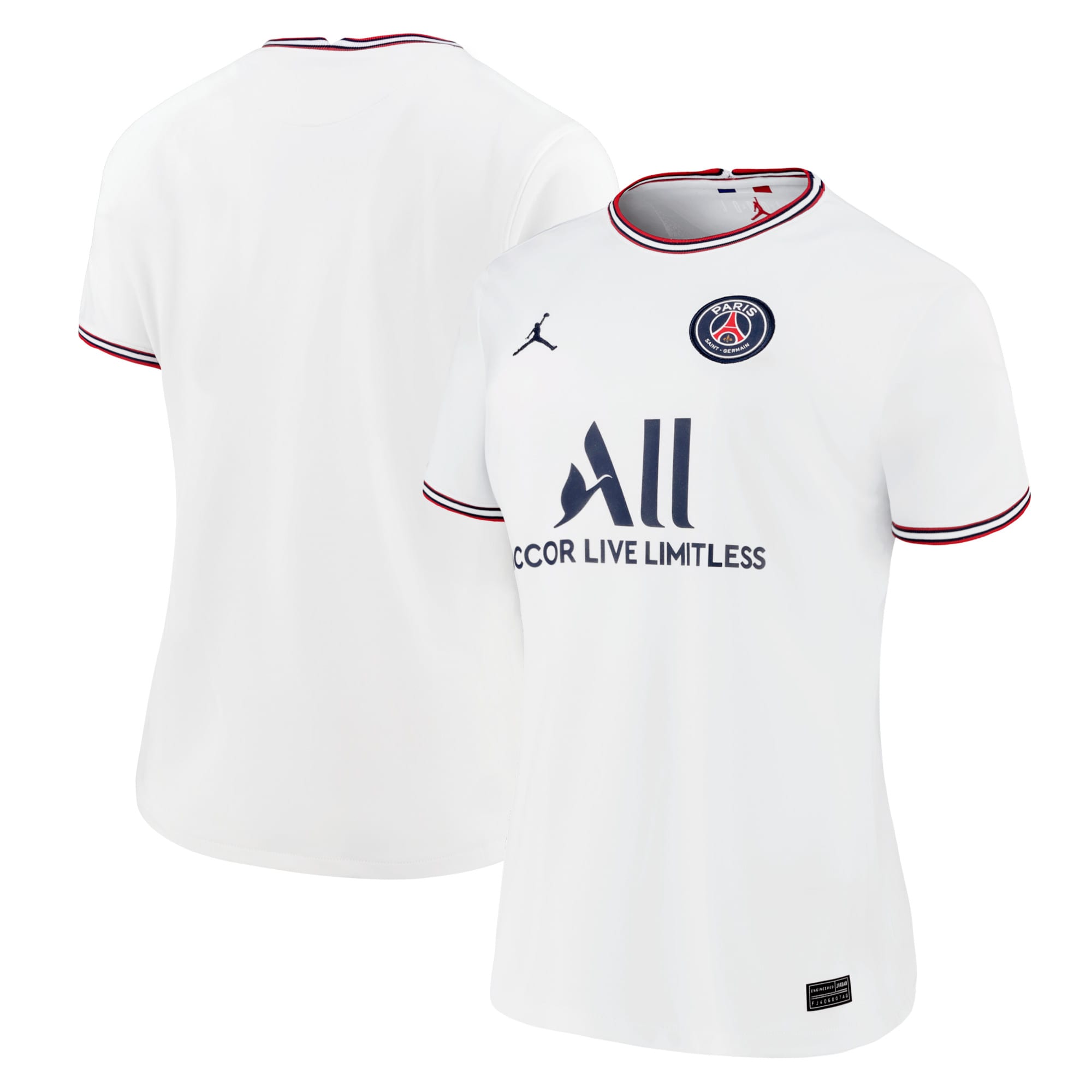 Paris Saint-Germain Jordan Brand Women's 2021/22 Fourth Replica Jersey – White