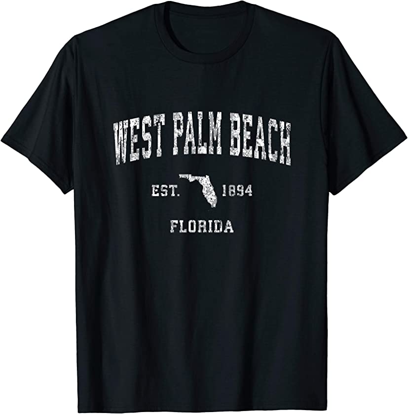 West Palm Beach Florida FL Vintage Athletic Sports Design T-Shirt