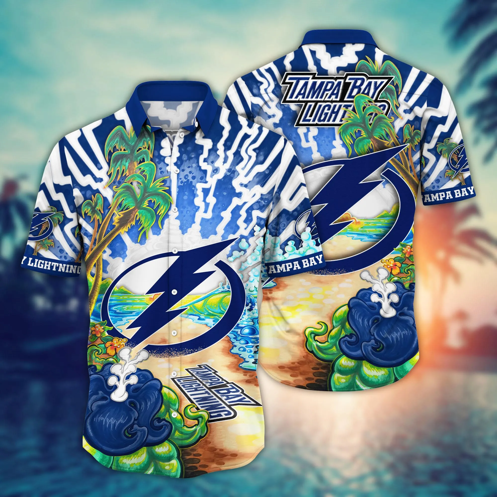 Tampa Bay Lightning Nhl Hawaiian Shirt Warm Nightstime Aloha Shirt