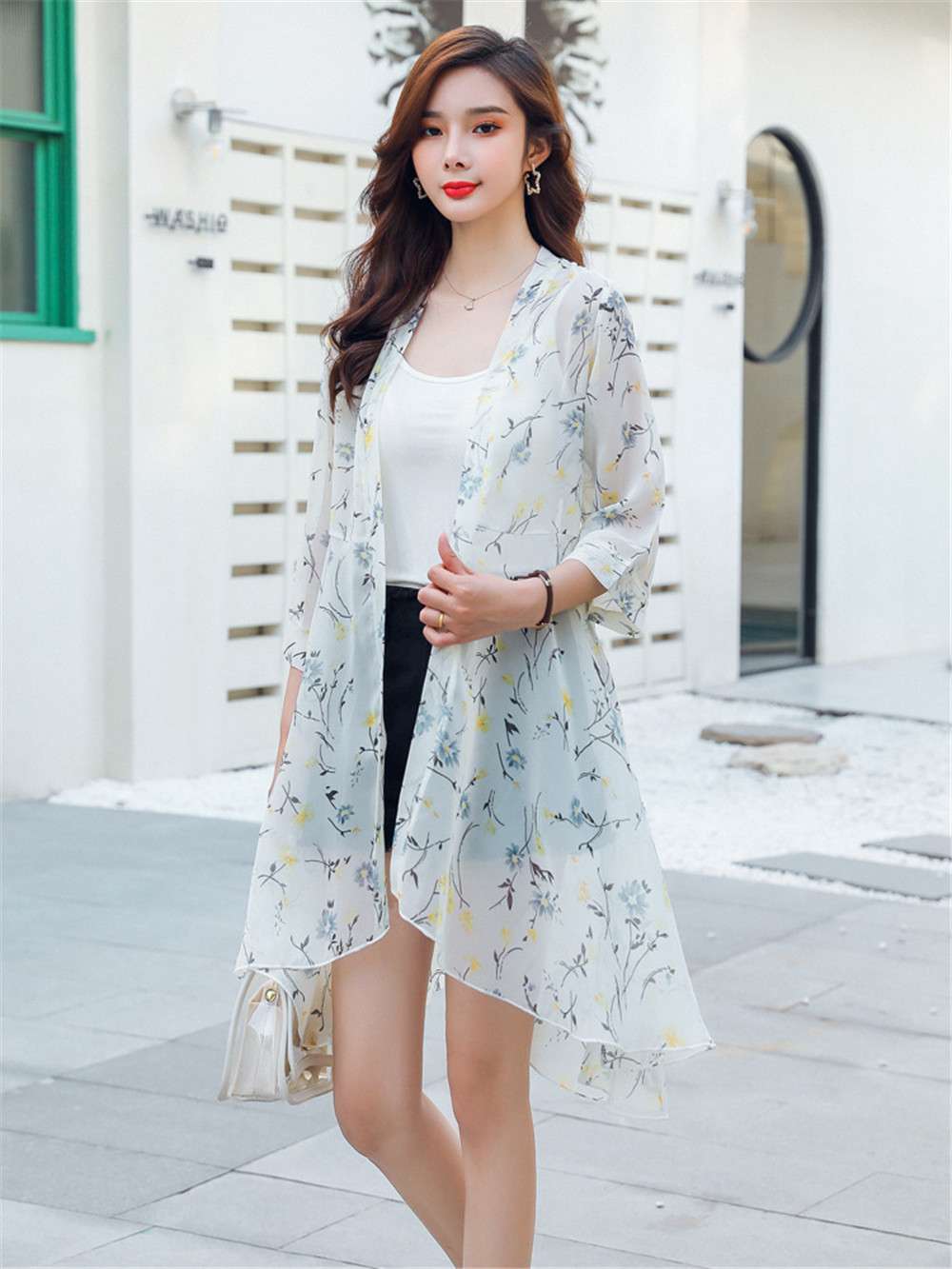 2022 New Summer Jacket Women’s Korean Fashion Cardigan Shawl Thin Sunscreen Clothing Chiffon Loose Soft M-XXL Tops Coat tops alx