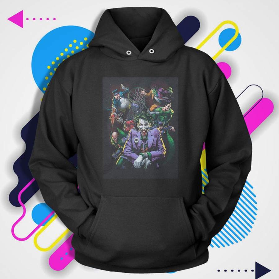 Penguin, Harley Quinn,Cat Woman Joker,Two Face, Riddler Villians Dc Comics Men’S Hoodie